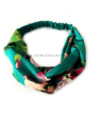 evenaar Zenuw melodie Groene bloemen haarband - Demi's Fashion